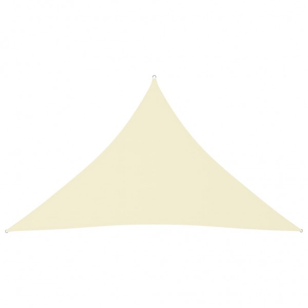Toldo de vela triangular de tela oxford crema 4x4x5.8 m