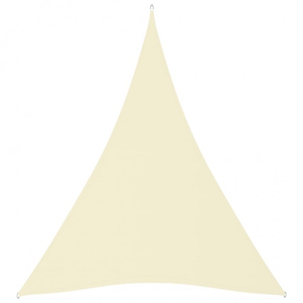 Toldo de vela triangular de tela oxford crema 5x6x6 m