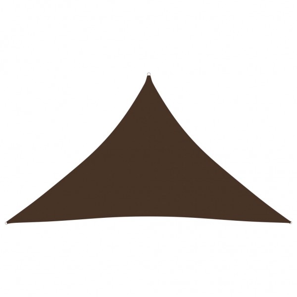 Toldo de vela triangular de tela oxford marrón 3.5x3.5x4.9 m
