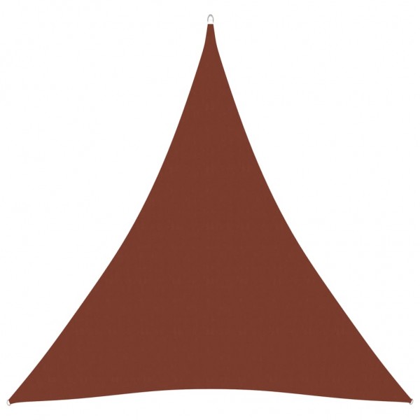 Toldo de vela triangular de tela oxford terracota 4.5x4.5x4.5 m