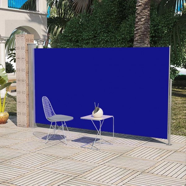 Toldo lateral de jardín o terraza azul 160x300 cm