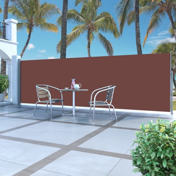 Toldo lateral retráctil 160x500 cm marrón