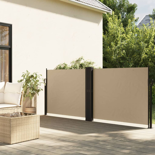 Toldo lateral retráctil beige 120x1000 cm
