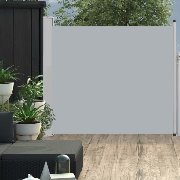 Toldo lateral retráctil de jardín gris 100x300 cm