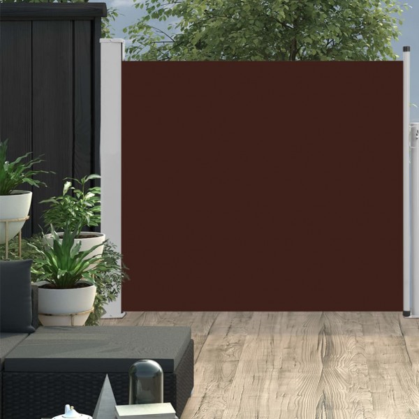 Toldo lateral retráctil de jardín marrón 100x300 cm