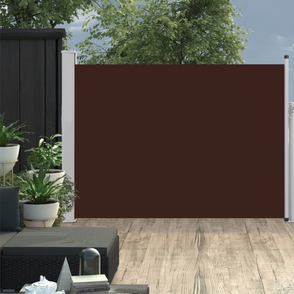 Toldo lateral retráctil de jardín marrón 100x500 cm