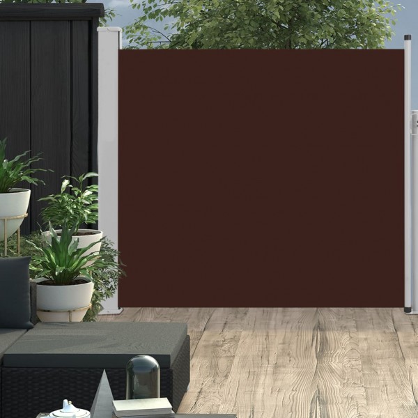 Toldo lateral retráctil de jardín marrón 170x300 cm