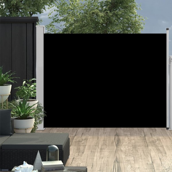 Toldo lateral retráctil de jardín negro 140x500 cm