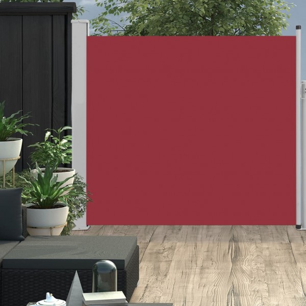 Toldo lateral retráctil de jardín rojo 170x300 cm