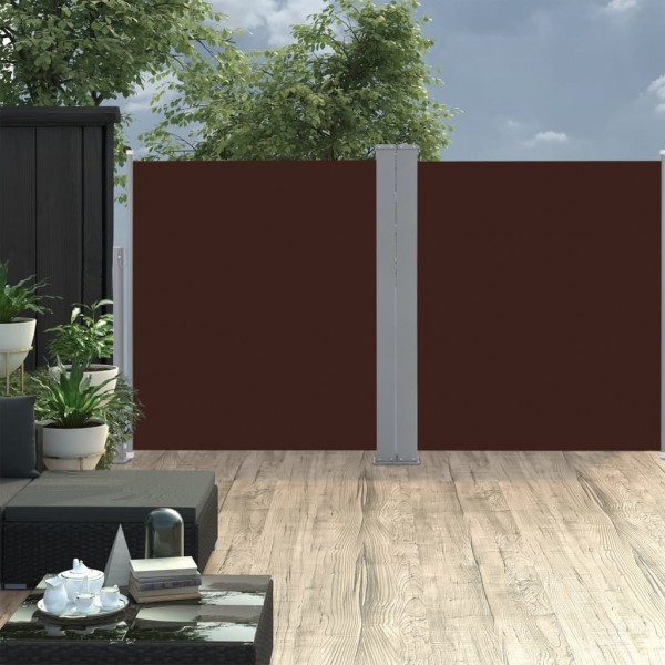 Toldo lateral retráctil marrón 170x600 cm