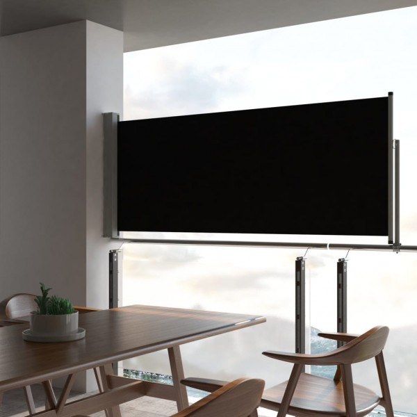 Toldo lateral retráctil para patio 100x300 cm negro
