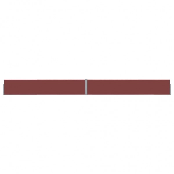 Toldo lateral retráctil para patio marrón 140x1200 cm