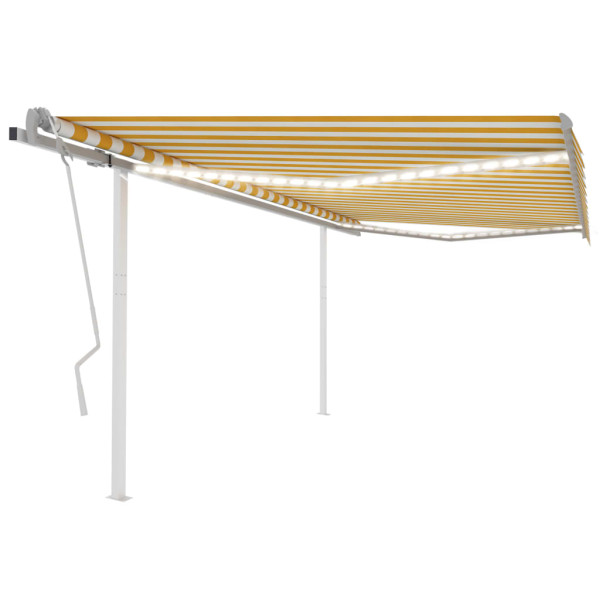 Toldo manual retráctil con LED amarillo y blanco 4.5x3.5 m