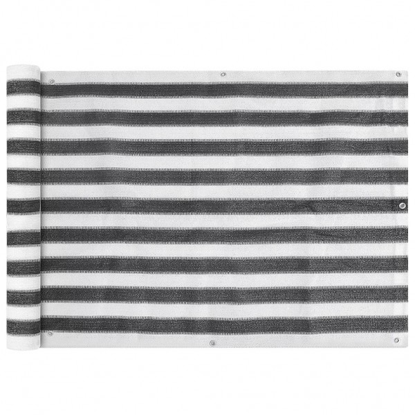 Toldo para balcón HDPE 75x600 cm gris antracita y blanco