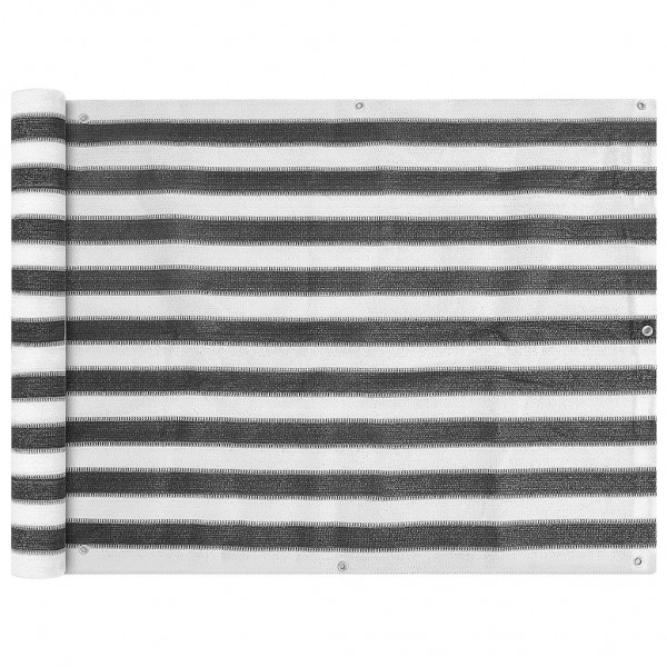 Toldo para balcón HDPE 90x400 cm gris antracita y blanco