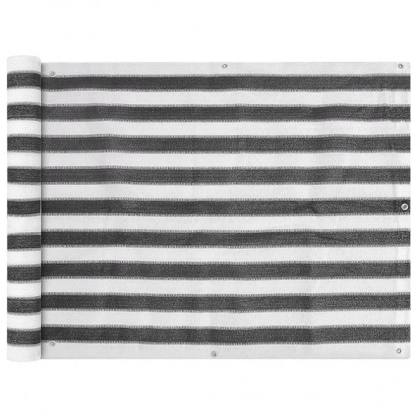 Toldo para balcón HDPE 90x600 cm gris antracita y blanco