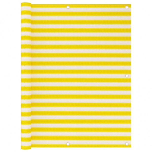 Toldo para balcón HDPE amarillo y blanco 120x500 cm