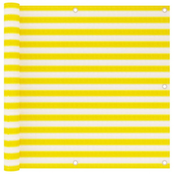 Toldo para balcón HDPE amarillo y blanco 90x500 cm