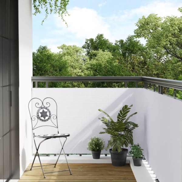 Toldo para balcón ratán sintético blanco 1000x100 cm