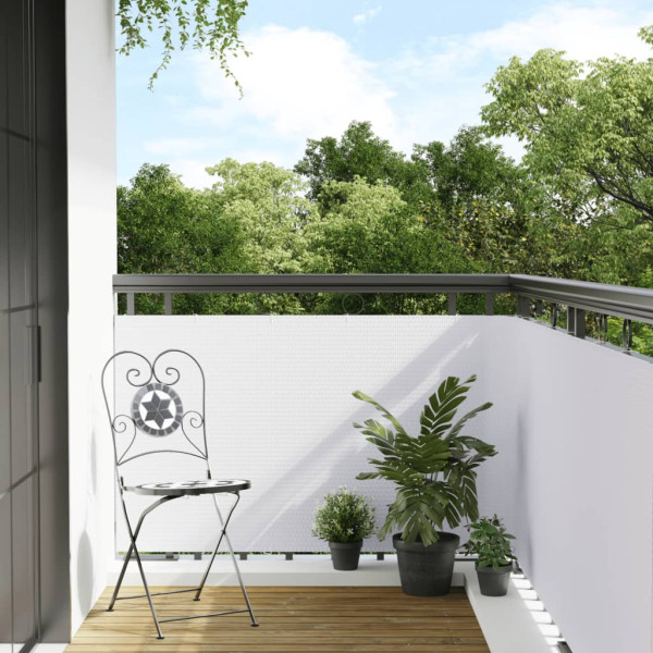 Toldo para balcón ratán sintético blanco 300x100 cm