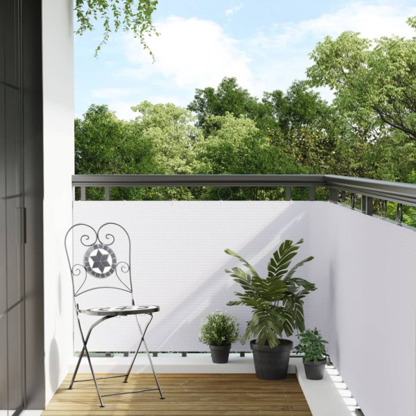 Toldo para balcón ratán sintético blanco 300x90 cm