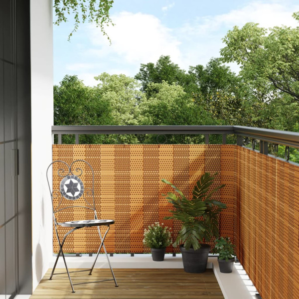 Toldo para balcón ratán sintético marrón claro 400x100 cm