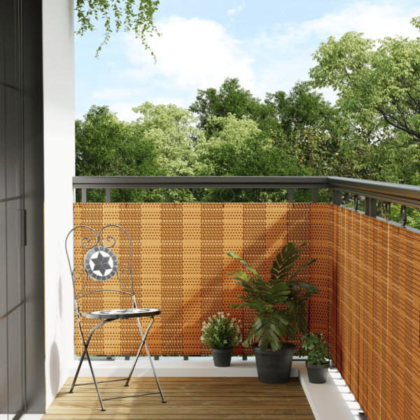 Toldo para balcón ratán sintético marrón claro 600x100 cm