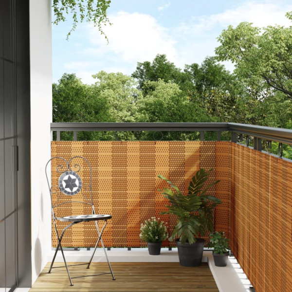 Toldo para balcón ratán sintético marrón claro 600x90 cm