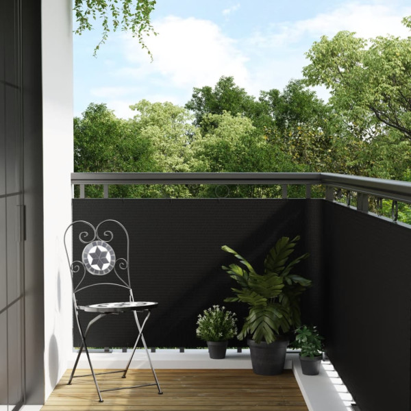 Toldo para balcón ratán sintético negro 300x80 cm