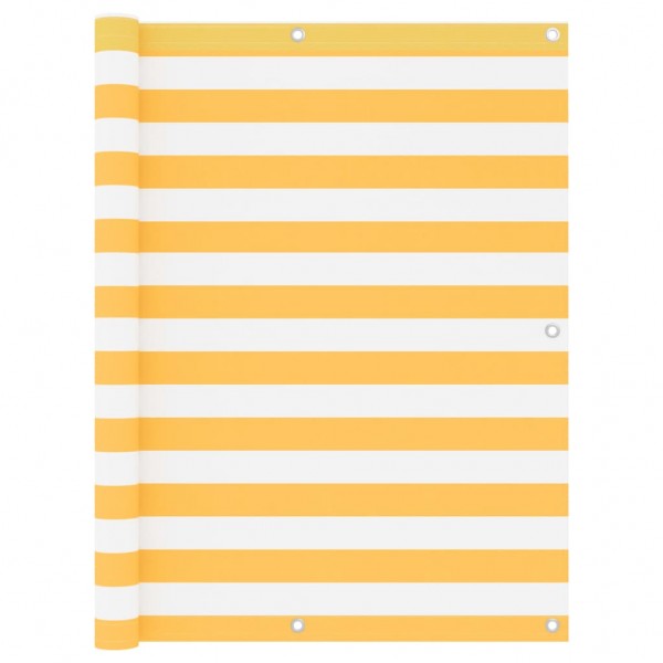 Toldo para balcón tela oxford blanco y amarillo 120x600 cm