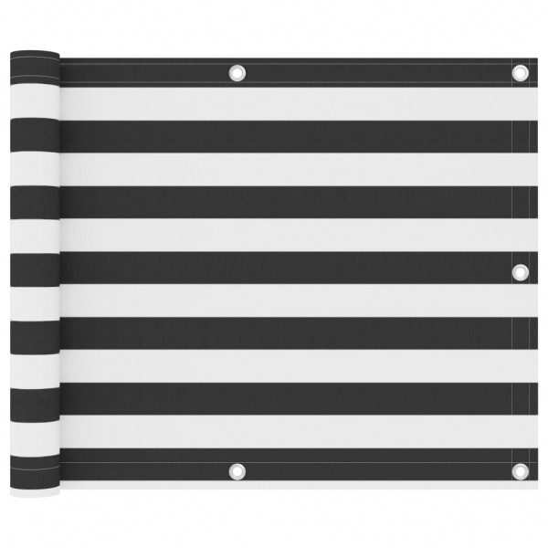 Toldo para balcón tela oxford gris antracita y blanco 75x300 cm