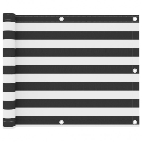 Toldo para balcón tela oxford gris antracita y blanco 75x600 cm