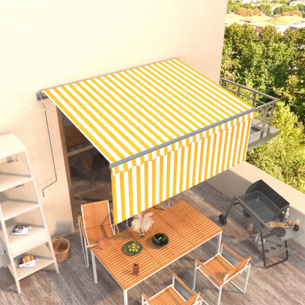 Toldo retráctil automático con persiana amarillo 3.5x2.5 m