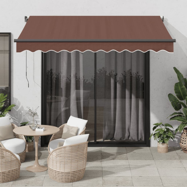 Toldo retráctil automático marrón 350x250 cm