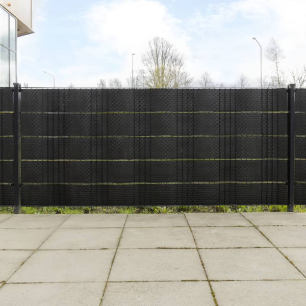 Toldos para balcón 10 uds ratán sintético negro 255x19 cm