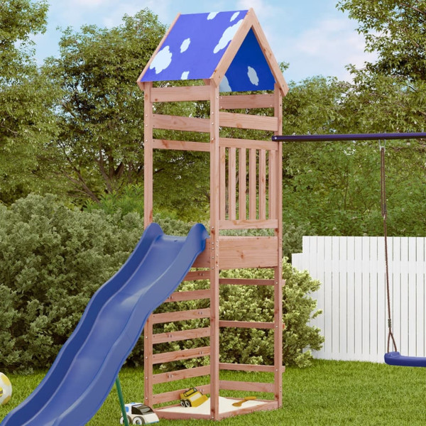 Torre de juegos con pared escalada abeto Douglas 85x52.5x265 cm