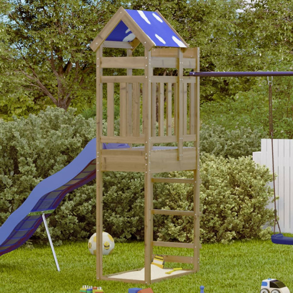 Torre de juegos madera de pino impregnada 85x52.5x239 cm