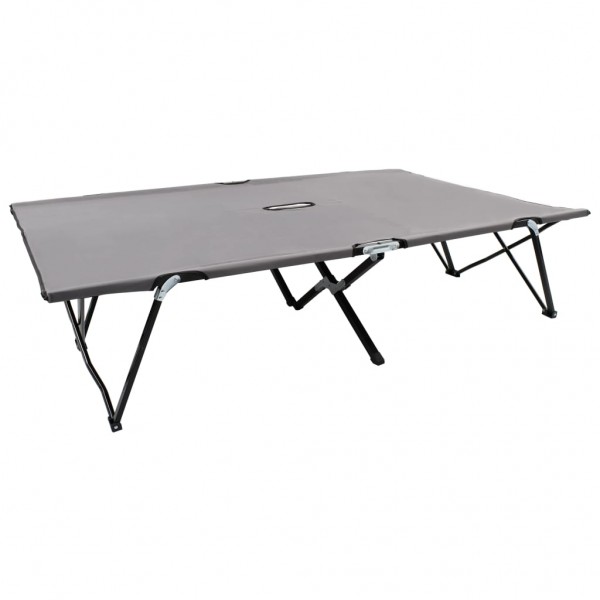 Tumbona plegable para 2 personas acero gris