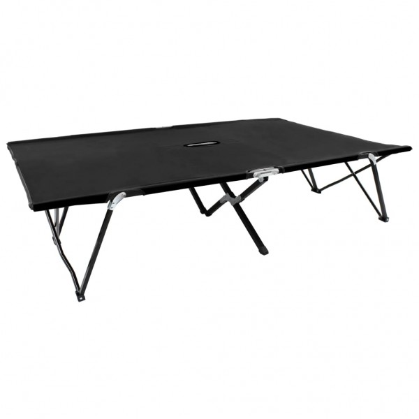Tumbona plegable para 2 personas acero negra