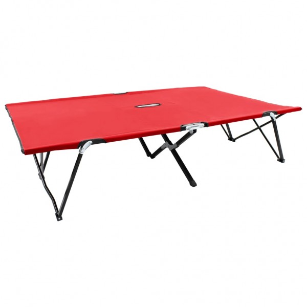 Tumbona plegable para 2 personas acero roja