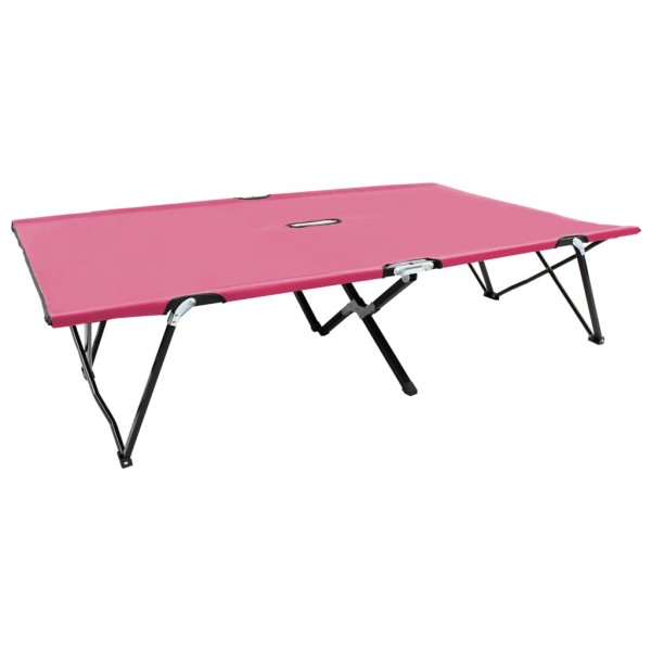 Tumbona plegable para 2 personas acero rosa