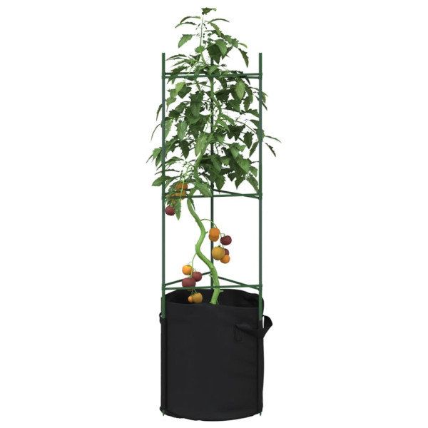 Tutor para tomates con bolsa 2 uds de acero y PP 116 cm
