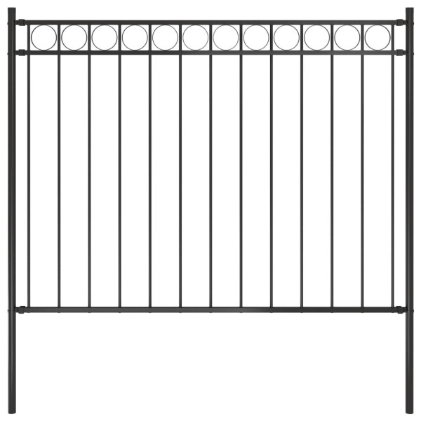 Valla de jardín acero negro 1.7x1 m