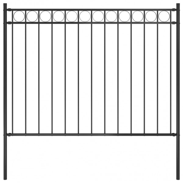 Valla de jardín acero negro 1.7x1.2 m