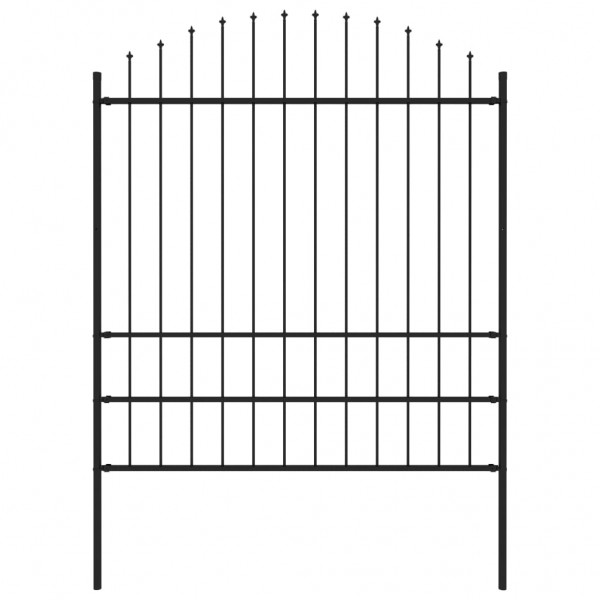 Valla de jardín con puntas acero negro (1.75-2)x1.7 m