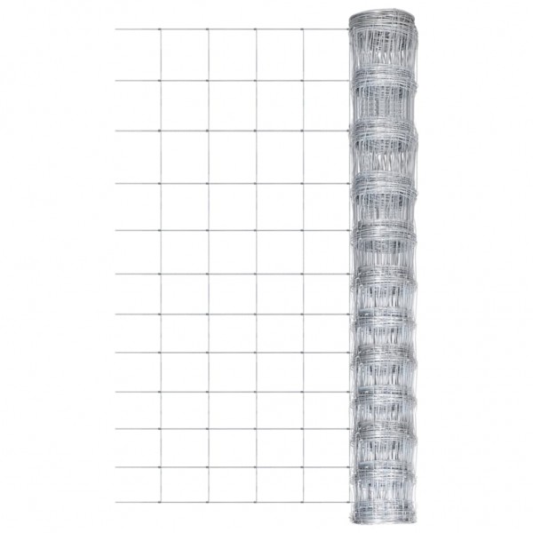 Valla de jardín de acero galvanizado plateado 50 m 150 cm