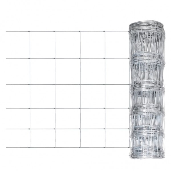 Valla de jardín de acero galvanizado plateado 50x1.5 m