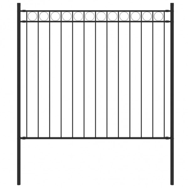 Valla de jardín de acero negro 1.7x0.8 m