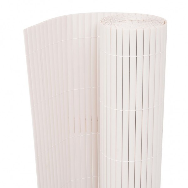Valla de jardín de doble cara 90x500 cm blanca
