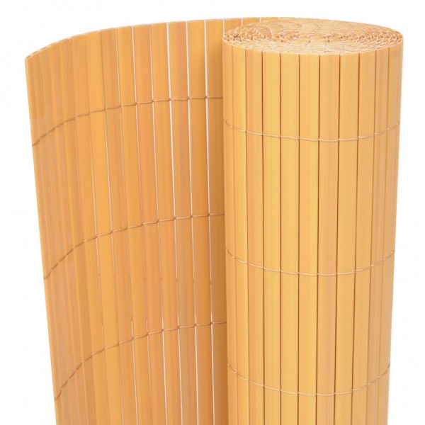 Valla de jardín de doble cara PVC amarilla 90x500 cm